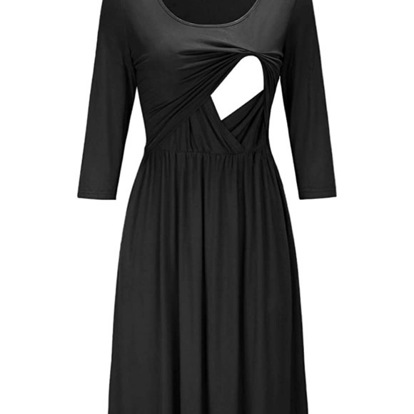 ouges Dresses Ouges Womens Black Maternity Dress Nursing Gown